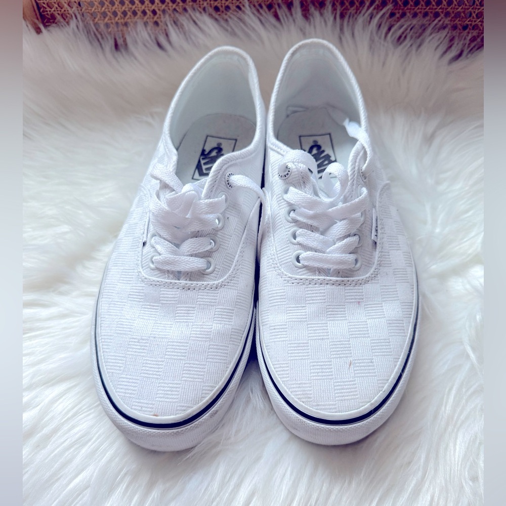 Vans White Checkered Sneakers